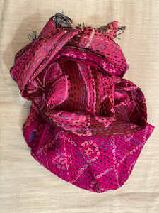 Recycled Silk Sari Scarf Online Pink