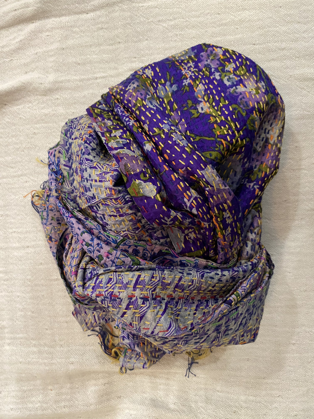 Recyled Silk Sari Scarf Online Purple