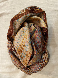 Recycled Silk Sari Scarf Online Earth Tones