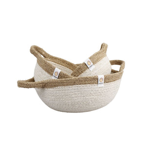 Jute Bowl w/handles set/3