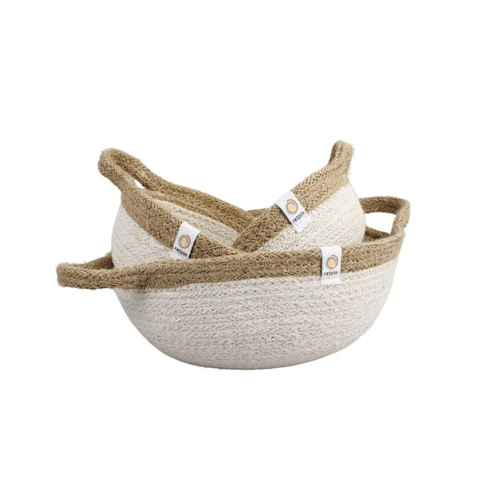 Jute Bowl w/handles set/3