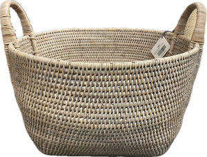 Rattan Round Baskets With Handles