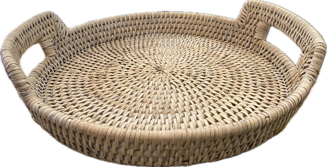 Rattan Round Trays With Handles
