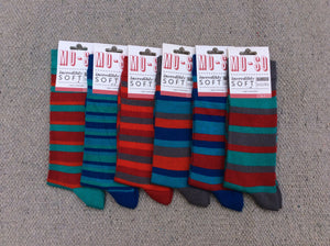 MoSo Bamboo Socks - Stripey (4-7)