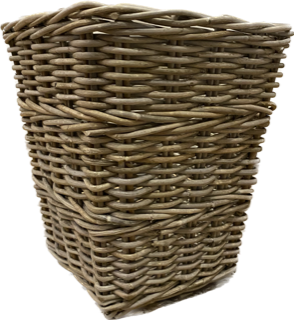 Waste Paper Bin - Grey Rattan